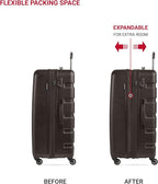 SwissGear 7366 Signature Hardside Expandable Luggage with Spinner Wheels, TSA Lock, Chocolate, Checked-Large 27-Inch