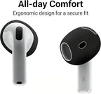 6 Pairs Ear Cover for AirPods 4,Anti Slip Ear Skin Tips Accessories Sport Ultra Thin Slim Soft Silicone Ear Tips Earbuds Gel Cover Compatible with AirPods 4th Generation (Black)