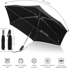 Compact Travel Umbrella for Purse - Flat Handle, Waterproof for Light Rain