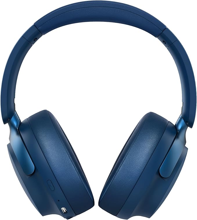 B8 Bluetooth Headphones Over Ear, 6 EQ Music Modes and 50H Playtime Deep Bass Wireless Headphones with Mic, Lightweight Folding HiFi Stereo Headset for iPad/Travel/Tablet/PC/Home Blue