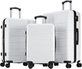 Sweetcrispy 3 PCS Luggage Set, Spinner Wheels Lightweight Expandable Travel Hard Shell Suitcase with TSA Lock, Cream White(20/24/28 inch)