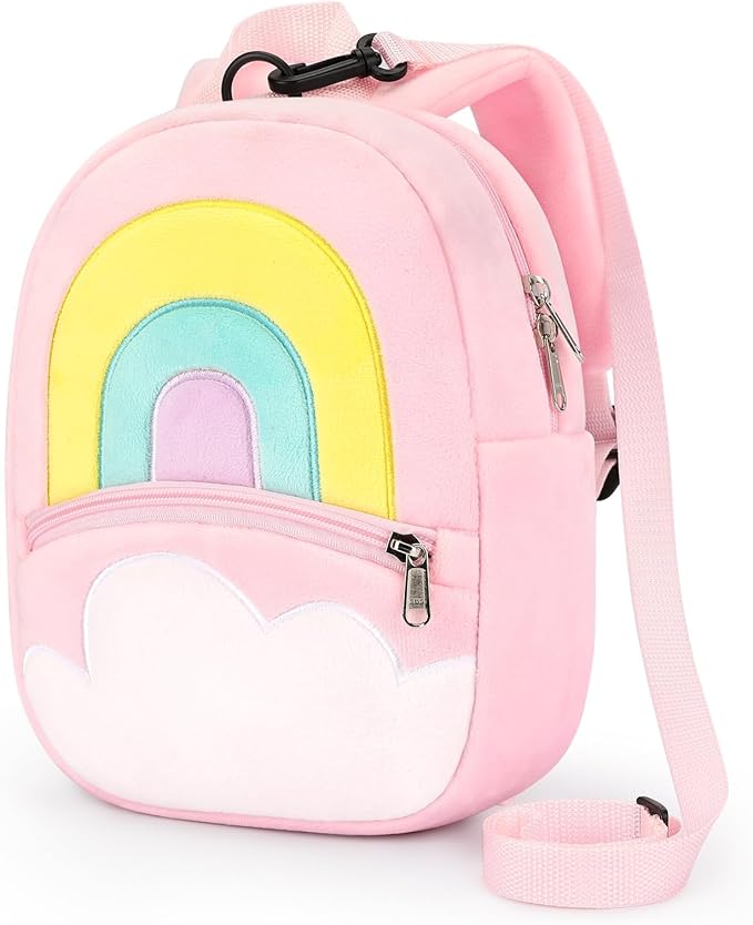 mibasies Toddler Backpacks for Girls 2-4: Plush Backpack -3D Animal Cartoon Mini Travel Bag -10 inch Toddler Backpack Leash