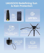 LMUGOOS 3 Pack Travel Mini Umbrella Small Compact, Portable Umbrella with UV Protection UPF 50+, Rainproof & Sunproof Folding Umbrella, Backpack & Pocket-Friendly