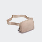 Pander Two Way Zipper Fanny Pack Nylon Everywhere Belt Bag for Women, Water Repellent Waist Packs, Crossbody Bags with Adjustable Strap (Raw Linen).