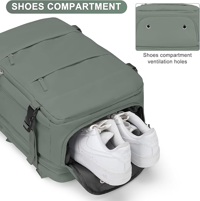 Extra Backpack For Traveling On Airplane Travel Backpack For Women Men Airline Approved Carry On Bags For Airplanes Gym Bag With Shoe Compartment Waterproof Laptop Backpack Camping Hiking Backpack
