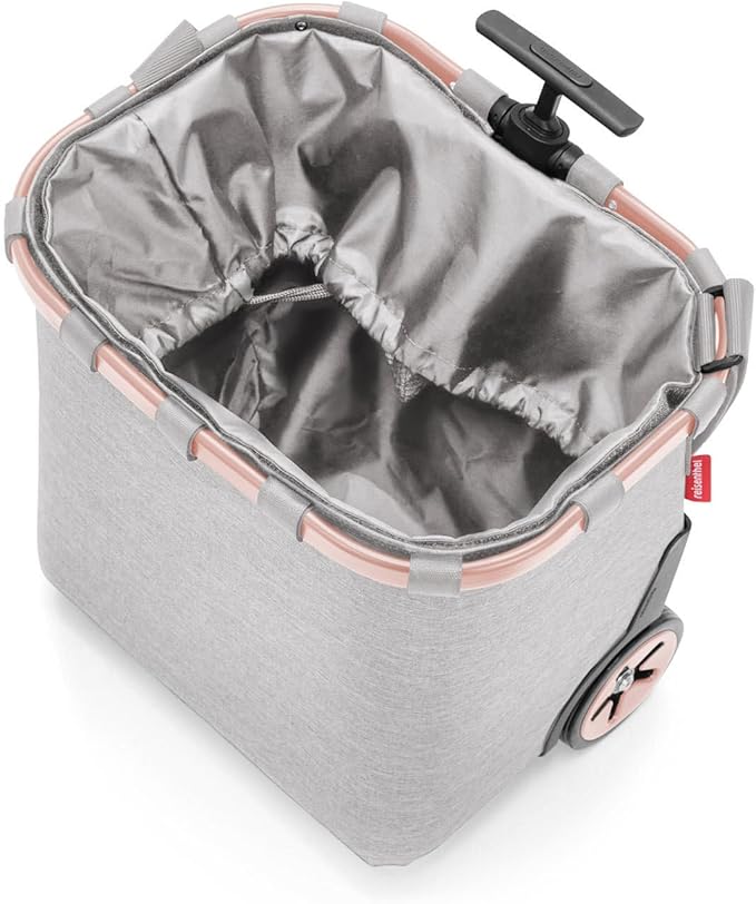 reisenthel carrycruiser Twist Sky Rose - Portable Shopping Trolley with Sturdy Aluminum Frame, Shoulder Strap and Removable mesh Inner Bag -Water-Repellent