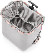 reisenthel carrycruiser Twist Sky Rose - Portable Shopping Trolley with Sturdy Aluminum Frame, Shoulder Strap and Removable mesh Inner Bag -Water-Repellent