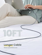 AINOPE 10FT USB C Cable Fast Charging with USB Adapter, Woven 60W USB to USB C Cable Type C Charger Fast Charging 10FT Long USB-C Cables for iPhone 17 Pro Max Air 16/15/14 Xbox X/S Wireless Controller