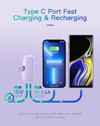 Kuulaa Portable Charger with Built-in Lightning Cable 5000mAh Small iPhone Fast Charging Mini Portable Phone Charger for iPhone 14/13/13 Pro/12/12 Pro/11/XR/XS/X/8/7/6, Purple
