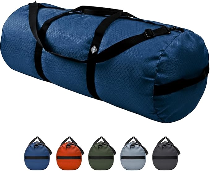 175L Extreme Duffel Bag, Heavy-Duty Gear Bag, 1050D Tuff Cloth, Diamond Ripstop, Reinforced Stitching - Blue (18” x 42")