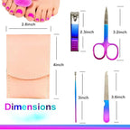 Manicure Set, Professional Women Nail Clippers Kit 4PCS， Stainless Steel Nail Cutter Care Tools Professional Grooming Kits, PU Leather Travel Case （Colorful）