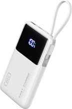 INIU 45W Power Bank, Slimmest 10000mAh Portable Charger with Built in USB-C Cable, Fast Charging USB C in&Out Battery Pack, Travel External Phone Charger for iPhone 17 16 15 Samsung S24 S23 Google etc