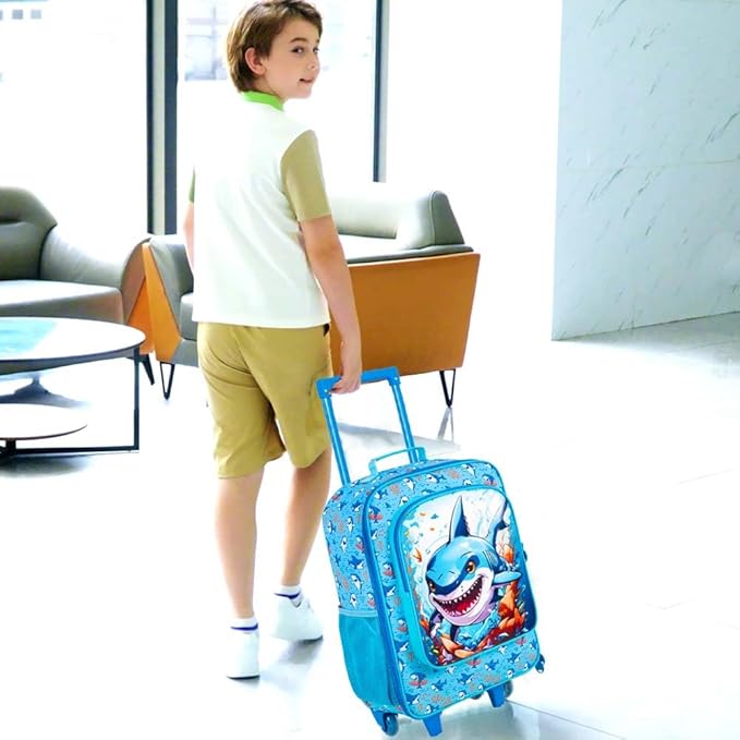 WZLVO Kids Luggage for Boys and Girls, Cute Dinosaur Unicorn Rolling Wheels Suitcase for Toddler Children