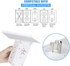 Socket Wall Shelf-CFMASTER 10 Port Surge Protector Wall Outlet, 8 Electrical Outlet Extenders and 2 USB Ports 2.4A, with Removable Built-In Shelf, FCC Listed (2, White)