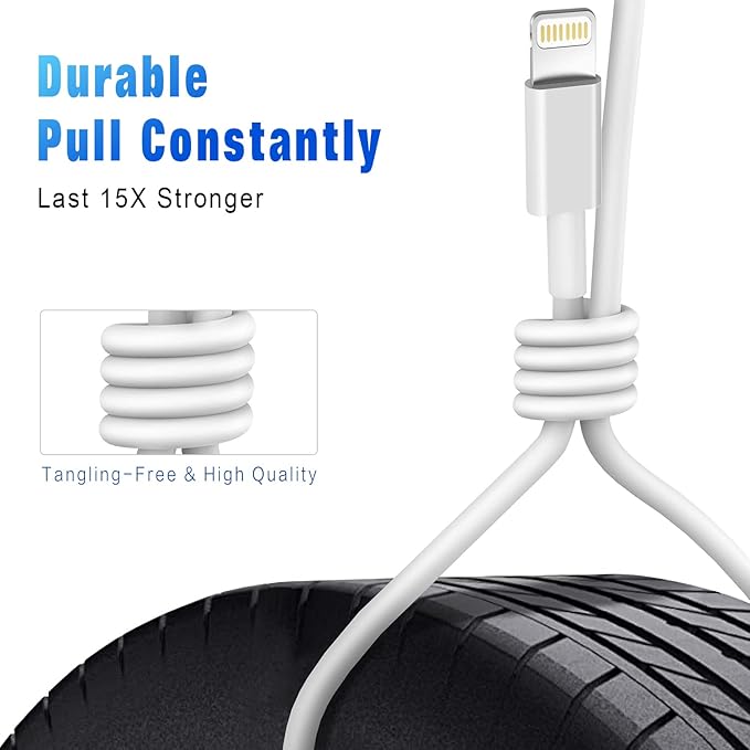 iPhone Charger 5Pack 6FT MFi Certified Lightning Cable Fast Charging Cords Apple Charger Compatible with iPhone 14 13 12 11 XS XR X Pro Max Mini 8 7 6S 6 Plus 5S SE iPad iPod AirPods