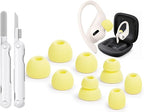 4 Pair Replacement Ear tip for Powerbeats Pro, Beats Earbuds Replacement Tips,Wireless Earphone Headphones, Silicone Earbuds Buds Set with Cleaning kit (Yellow)