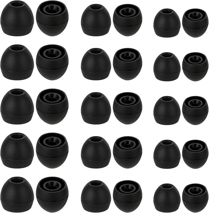 Hariendny 15 Pairs Silicone Ear Bud Replacement Pieces Earbuds Ear Tips Replacement Ear Bud Covers S/M/L Sizes Ear Gels Soft Earphones Earbuds Black Ear Cushion Ear Bud Tips Replacement Kit