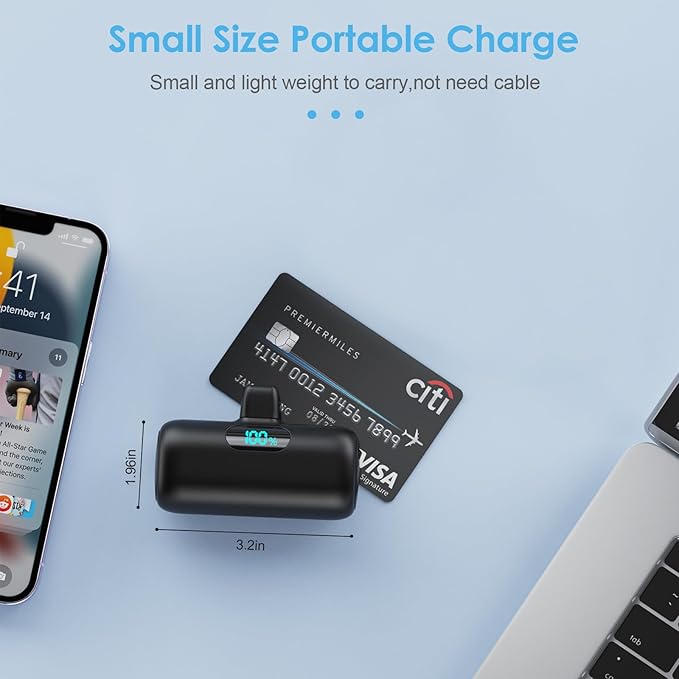 [2-Pack]Small Portable Charger for iPhone 5000mAh, PD Fast Charging Power Bank,Mini Battery Pack Portable Phone Charger Travel Essentials for iPhone 14/14 Pro Max/13/13 Pro/12 Pro/11/XS/XR/X/8/7/6/SE