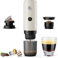 RECAFIMIL Portable Espresso Machine, Travel Coffee Maker for Camping, Car Coffee Maker Self-Heating with USB-C, 2 in 1 With Ground Coffee & NS Capsule for RV, Hiking, Office Gifts for Men(White)