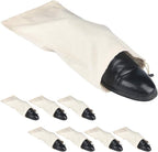 PlasMaller Shoe Storage Bags 100% Cotton with Drawstring for Men and Women for Travel Protecting and Storing Shoes