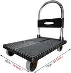 Platform Trucks Push cart Foldable, Push cart Heavy Duty, Hand cart,Suitable for Luggage, Shopping, Travelling, Moving and Office (Color : Blue, Size : 70 * 42cm(B))