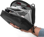 Peak Design Tech Pouch, Black, Electronics Organizer for Travel or Everyday Carry, Origami-Style Storage, Cable Pass-Through, Weatherproof Recycled Nylon, Gear Carry Bag for Men and Women