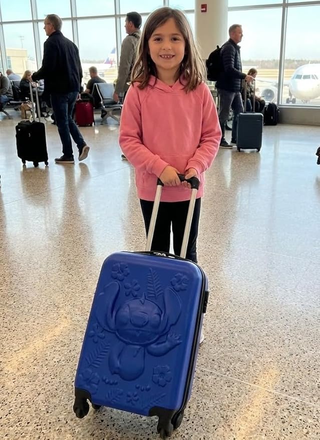 Fast Forward Kids Licensed Hard-Side 21" Spinner Luggage Lightweight Carry-on Suitcase Stitch Embossed