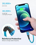 Aioneus iPhone Charger 6ft 2Pack, (MFi Certified) Lightning Cable Fast Charging Nylon Braided iPhone Charging Cord Compatible with iPhone 14 13 12 11 Pro Xr Xs Max 10 8 7Plus 6 SE (Blue)