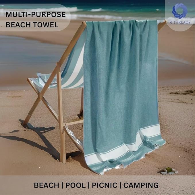 Cotton Turkish Beach Towel with Towels Oversized 36"x72" Pool Absorbent Extra Large Quick Dry Sand Travel Towel (Mix, 6 Pack)