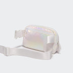 Pander Two Way Zipper Fanny Pack Nylon Everywhere Belt Bag for Women, Water Repellent Waist Packs, Crossbody Bags with Adjustable Strap(Iridescent).