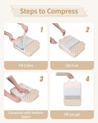 Narwey 6 Set/5 Set Compression Packing Cubes for Travel Kids Women Carry on, Packing Organizers Bag for Backpack Luggage Suitcase Duffle Bags