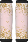 2 Pack Blush Pink White Gold Confetti Sparkle Luggage Handle Wraps Suitcase Tags Identifiers for Travel Accessories