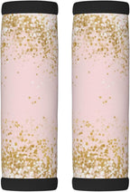 2 Pack Blush Pink White Gold Confetti Sparkle Luggage Handle Wraps Suitcase Tags Identifiers for Travel Accessories