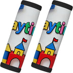 2 Pack Luggage Handle Wrap with Travel Tags - Non-Slip Protective Cover Soft Handle Grips Covers for Suitcase(Play Toy)