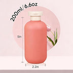 DEMORA 6.6oz Travel Bottles for Toiletries, Larger Plastic Travel Squeeze Bottles Leak Proof Refillable Toiletry Containers with Flip Caps and Labels for Shampoo Conditioner Lotion (Qrange, 4 Pcs)