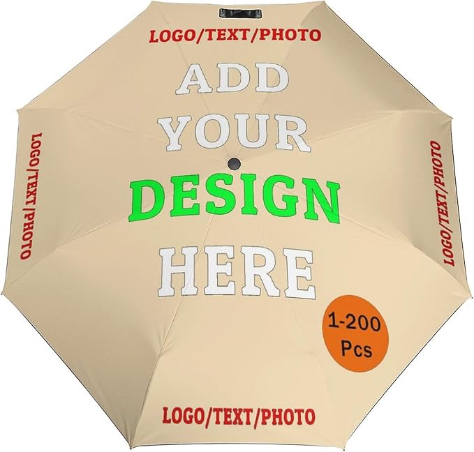 Custom Umbrellas Personalized Umbrella with Pictures Logo Text Customize Foldable Umbrella Compact Travel Umbrella Gifts for Men Women