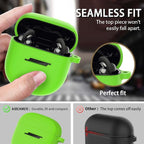 Silicone Case for Bose QuietComfort Earbuds II (2022) & QuietComfort Ultra (2023), Shockproof Protective Cover with Keychain for Men Women (Green)