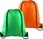 PLULON 2Pcs Drawstring Bags Bulk Drawstring Backpack Green Orange String Backpack Cinch Sack Sport Gym Backpack Bags for Yoga Traveling Outdoor Sports