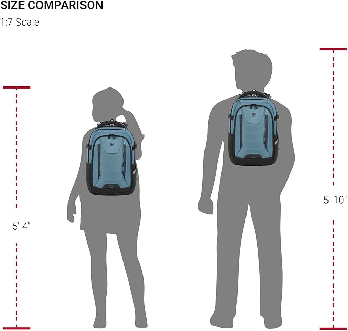 SwissGear Travel Tech Pro Laptop Backpack – Fits Laptops up to 16” – ScanSmart TSA-Friendly Backpack with Multiple Organizer Pockets – Blue