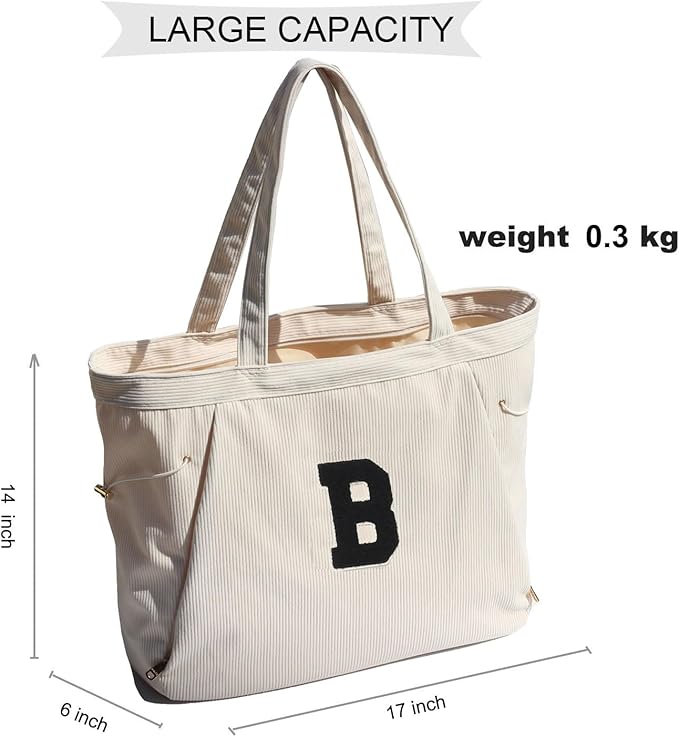ESVAN Corduroy Yoga Tote Bag Gifts for Women Drawstring Yoga Mat Bag for Office Workout Travel Carryall Pilates Gym