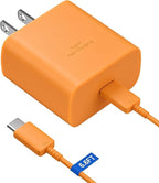 45W Super Fast Charger USB Type C Charger Cord 6.6FT with Android Phone Charger Fast Charging Block for Samsung Galaxy S25/S25 Ultra/S25+/S24 Ultra/S24/S24+/S23 Ultra/S23/S22/S20/S21/Note 10/20,Orange