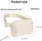 WESTBRONCO Fanny Packs for Women Men, Belt Bag with 4 Zipper Pockets, Fashion Waist Packs, Lightweight Crossbody Bags with Adjustable Strap for Workout/Running/Hiking (Beige)
