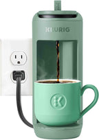 Keurig K-Mini Mate Single Serve K-Cup Pod Coffee Maker, Brews Up to 12 oz Cup, Compact Portable Coffee Machine for Small Spaces, Great for Dorms & Offices, Glamping Green