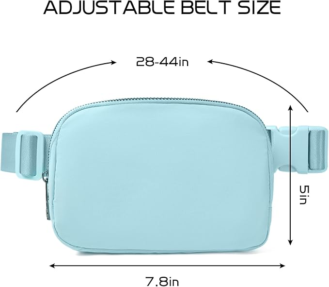 Belt Bag Fanny Pack Crossbody Bags for Women Fashion Waist Packs with Adjustable Strap Gifts for Women Men Teen Girls (Icing Blue)