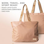 JOOLA Everyday Tote Bag - Pickleball Tote with Paddle Pocket, Laptop Sleeve & Ventilated Shoe Compartment - Black/White/Latte