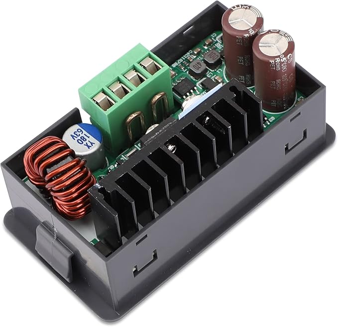 DROK DC Buck Converter Adjustable Color LCD Display, 6-55V to 0-50V 5A Step Down Converter Voltage Regulator Power Supply