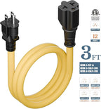 4 in1 NEMA 5-15P Extension Cord, Winxus 3FT NEMA 5-15P to 5-15R, 5-20R, 6-15R, 6-20R Adapter Cord, 15A to 20A AC Adapter Cable, 3 Prong Extension Cords 3 FT