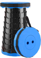 Doseno Upgraded Foldable Stool Thickened, Portable Collapsible Stool Retractable Stool for Fishing, Hiking Tours, BBQ, Parties, Outdoor Activities (Blue, 1pack)
