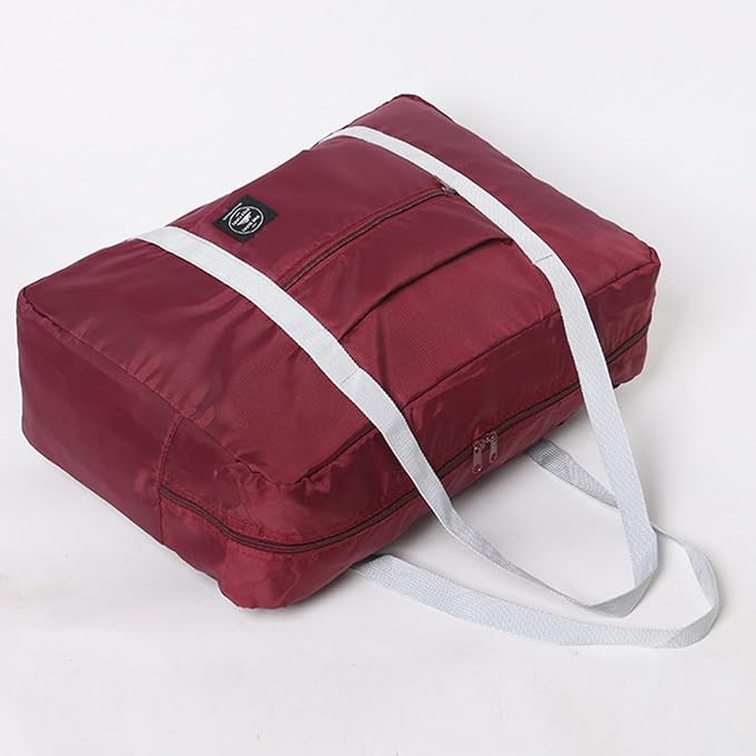 Foldable Travel Duffel Bag Tote Carry on Luggage Bag Spirit Airlines Personal item Sports Gym Bag Water Resistant Weekender Overnight Bags for Women and Men (Red)