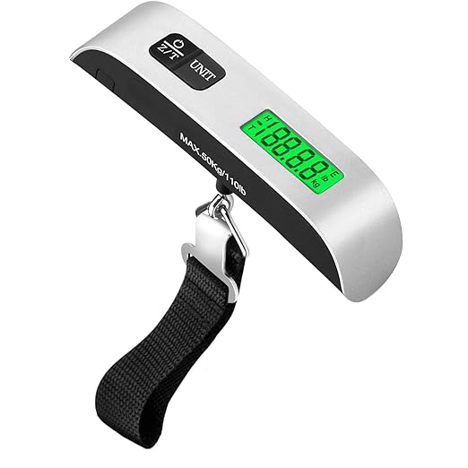 Luggage Weight Scale for Packages - Hanging Scales for Weighing Packages Portable Luggage Scale Travel Essentials 110lb/50kg - Small Suitcase Scale for Travel Accessories for Women & Men